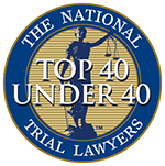 Logo Recognizing Academy of Trucking Trial Lawyers Top 10 affiliation with The National Trial Lawyers Top 40 under 40